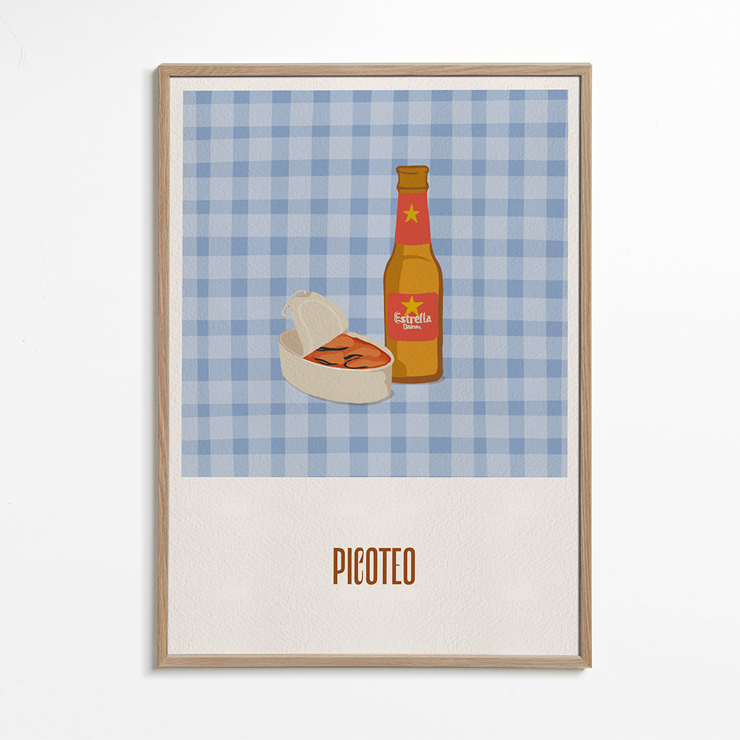 Keuken kunst met bierfles en borrelhapje