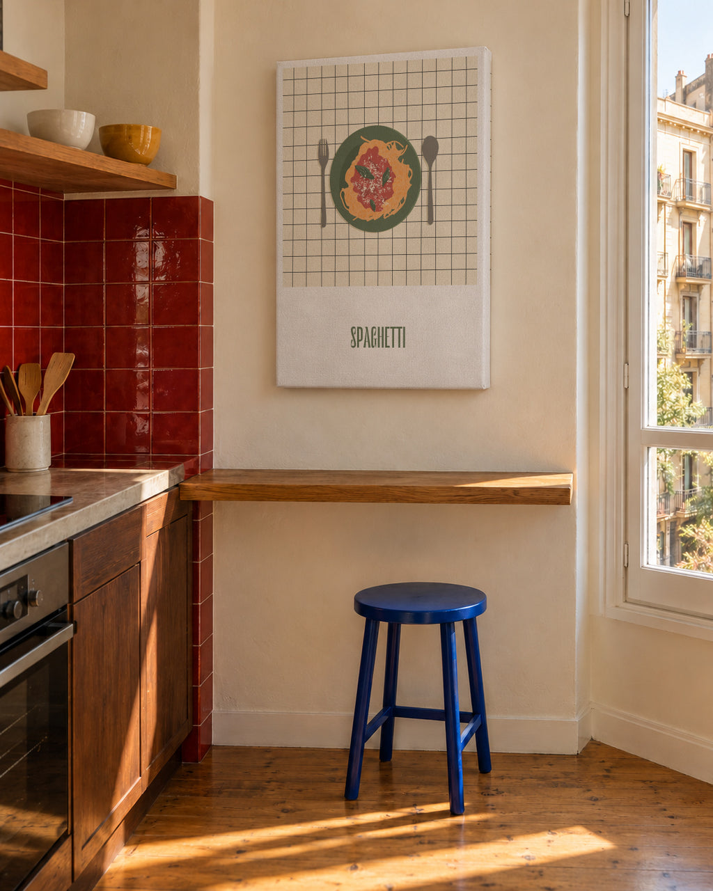 Spaghetti - Unframed canvas in an interior