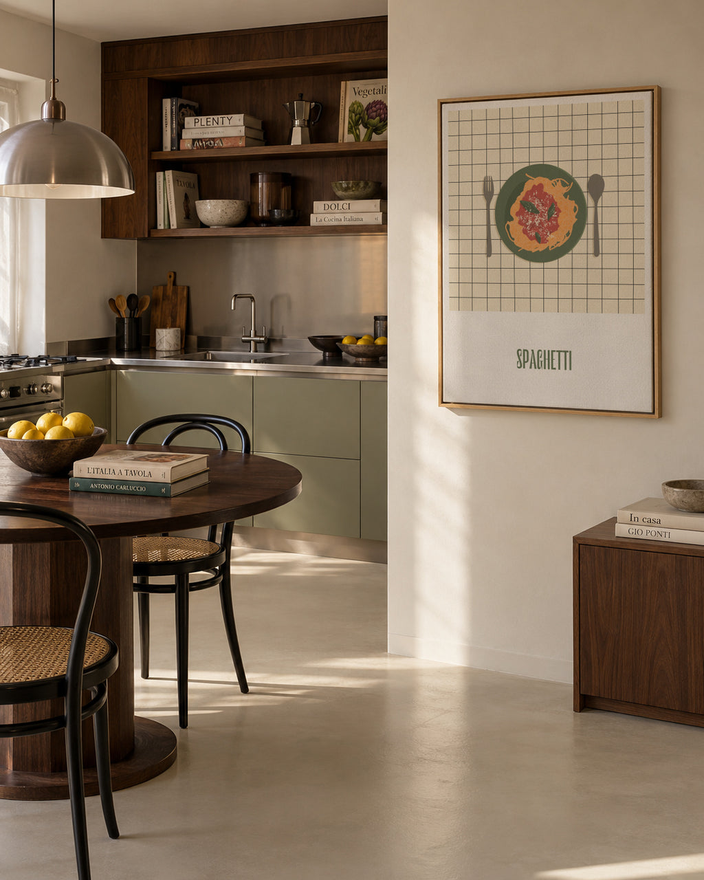 Spaghetti - Framed canvas in an interior