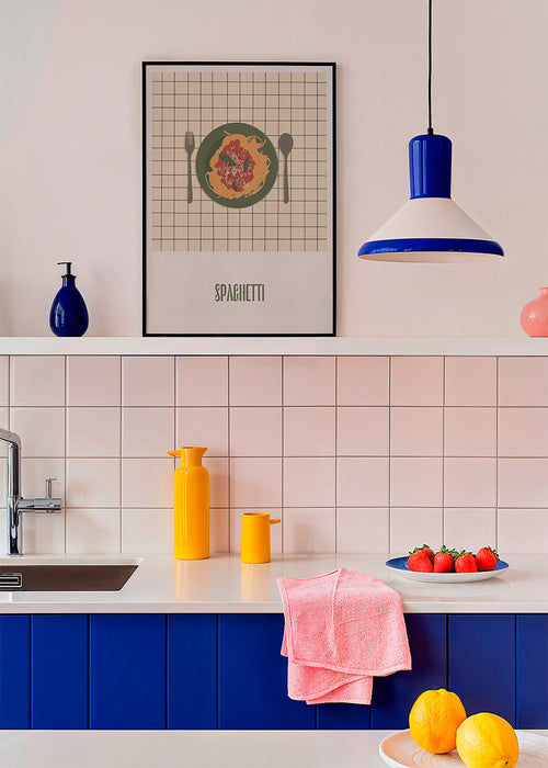 Keuken kunst Spaghetti bovenaanzicht