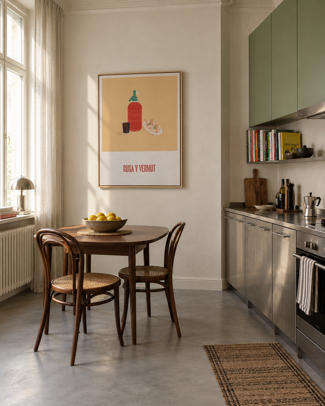 Rusa y vermut - Framed canvas in an interior