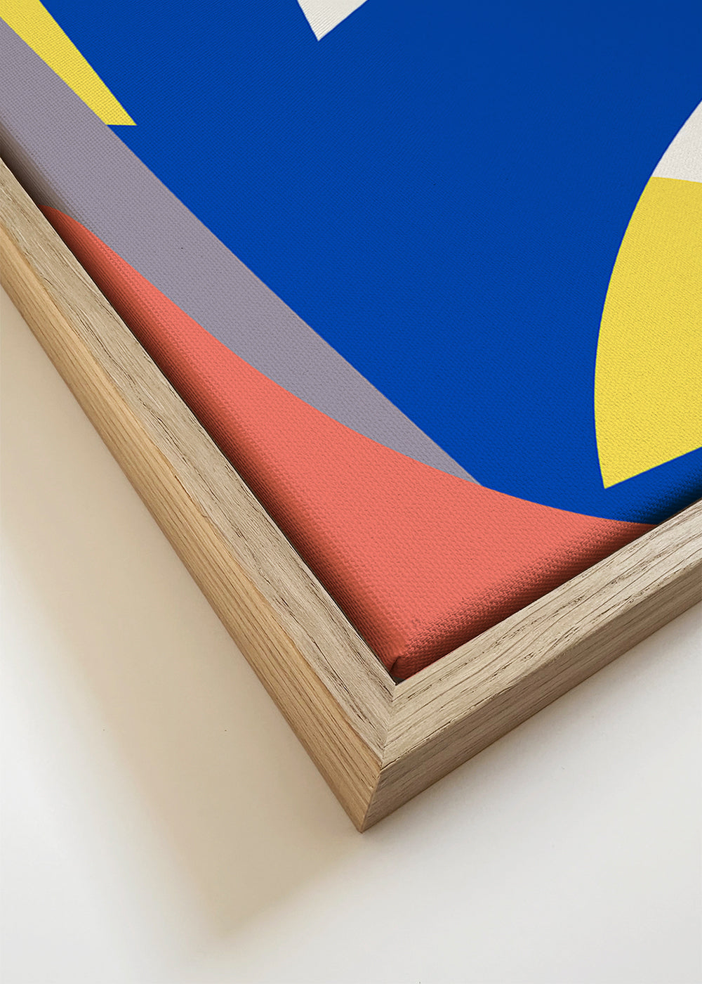 Geometrische poster met organische blauwe vormen