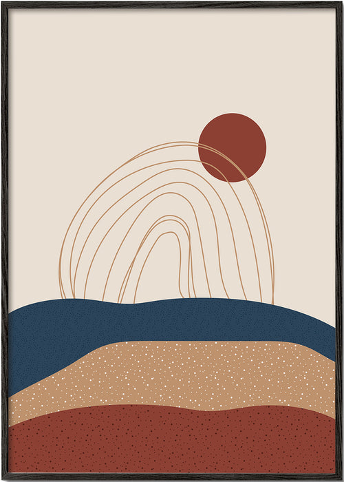 Abstract kunstwerk met boog en aardlagen
