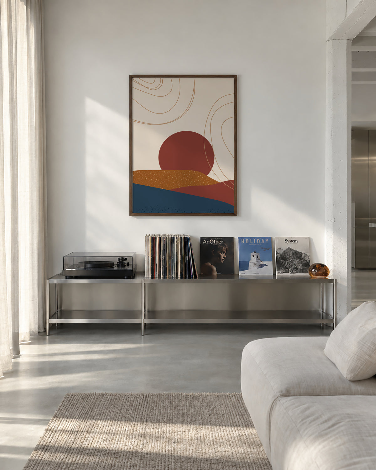 AbstractHill2 - Framed poster in an interior