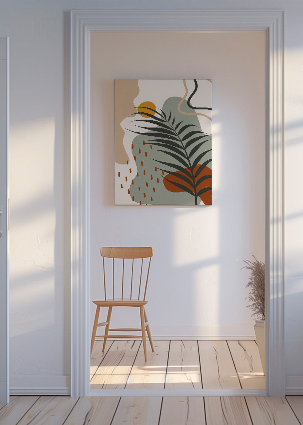 Botanische poster met tropisch blad minimal