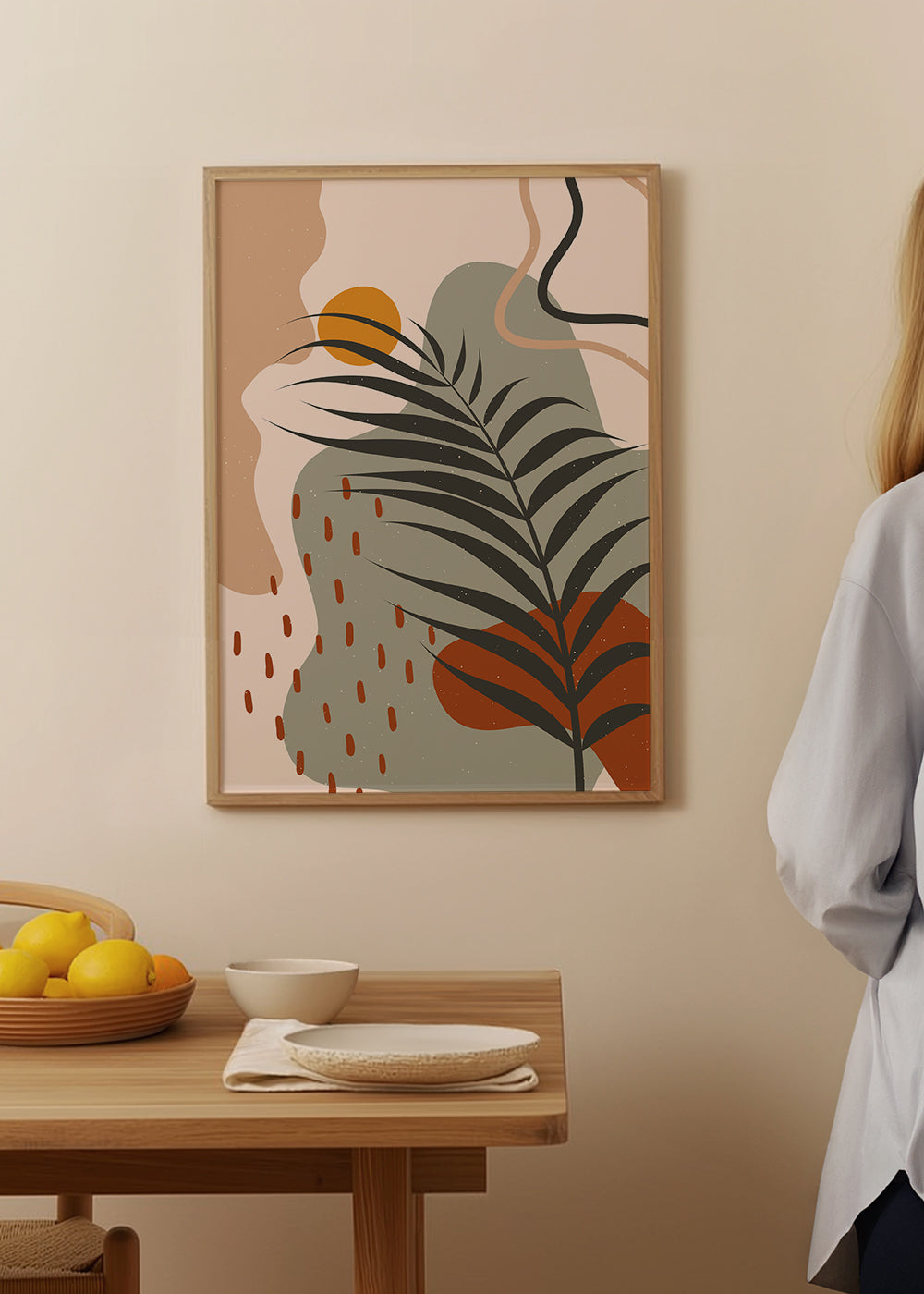 Botanische poster met tropisch blad minimal