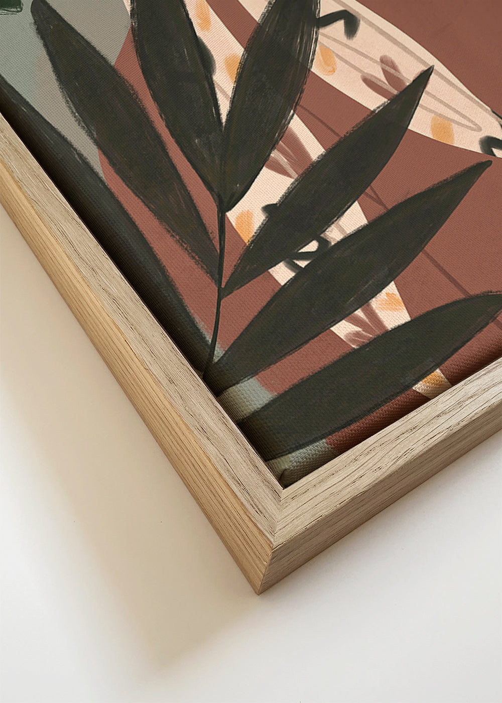 Botanische poster: vrouwenportret tussen bladeren