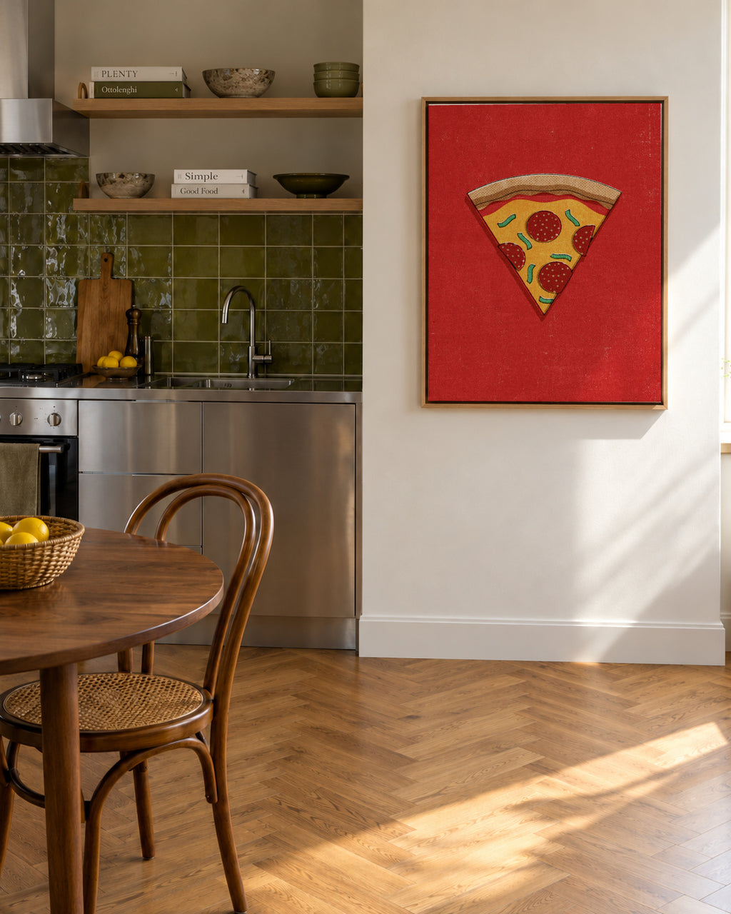 FAST FOOD / Pizza - Framed canvas in an interior