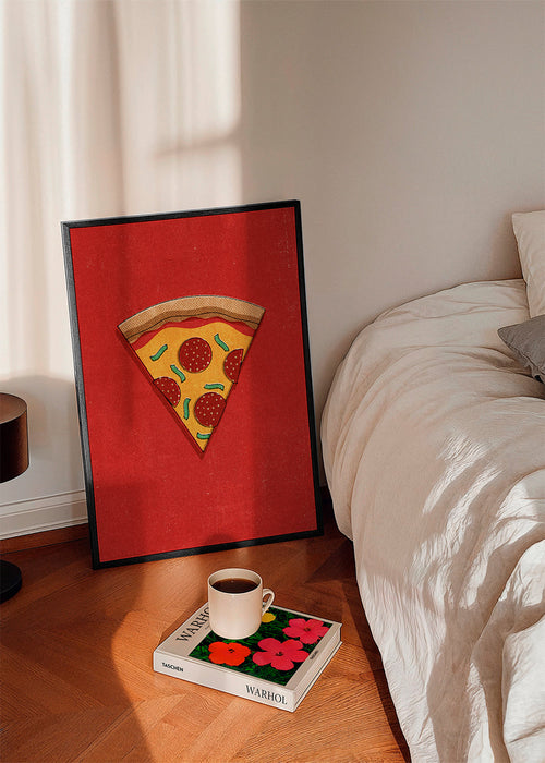 Keuken kunst: geïllustreerde pizzaslice