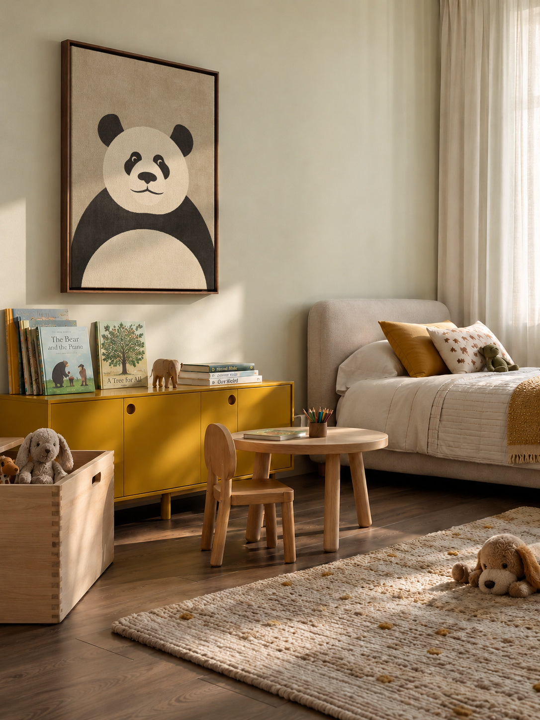 FAUNA / Panda - Framed canvas in an interior