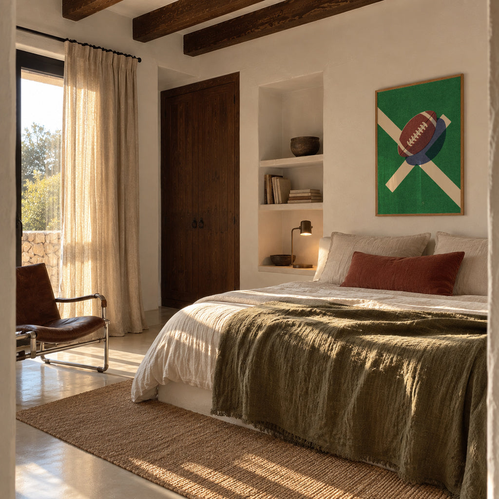 BALLS / American Football - Framed poster in an interior