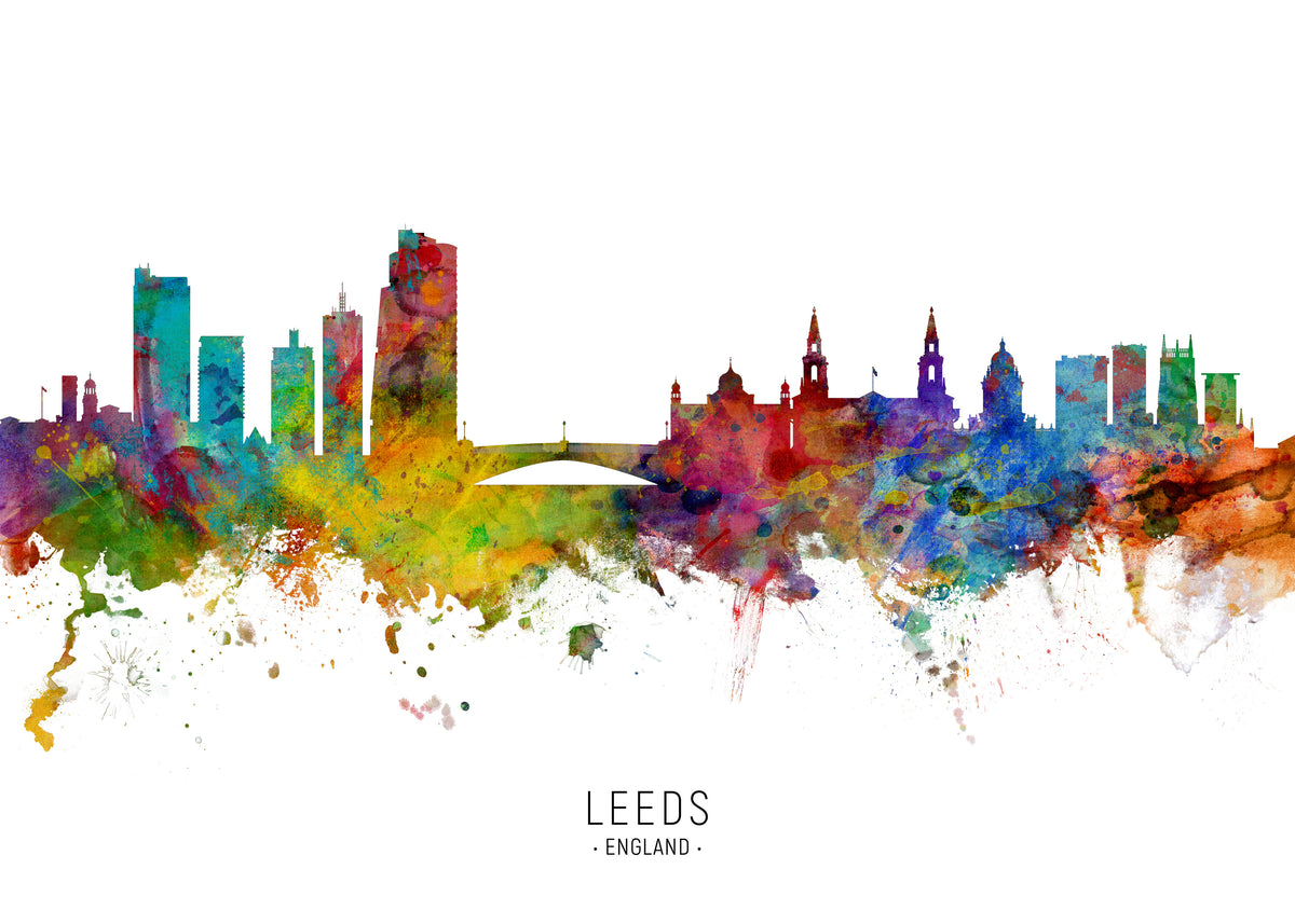 Leeds Skyline multicolor - Unframed art print