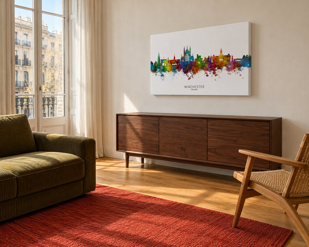 Winchester Skyline multicolor - Unframed canvas in an interior