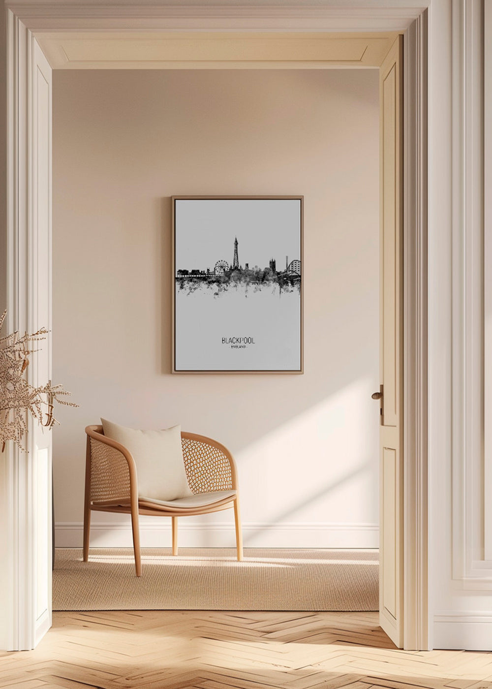 Blackpool Skyline blanco y negro