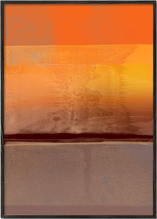 Abstracte poster met oranje en bruine banden