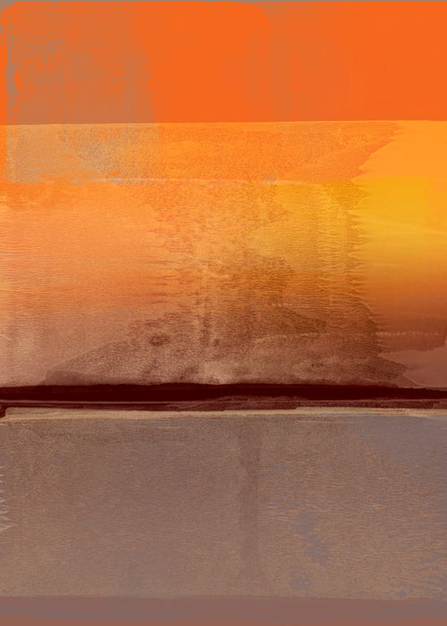 Abstracte poster met oranje en bruine banden