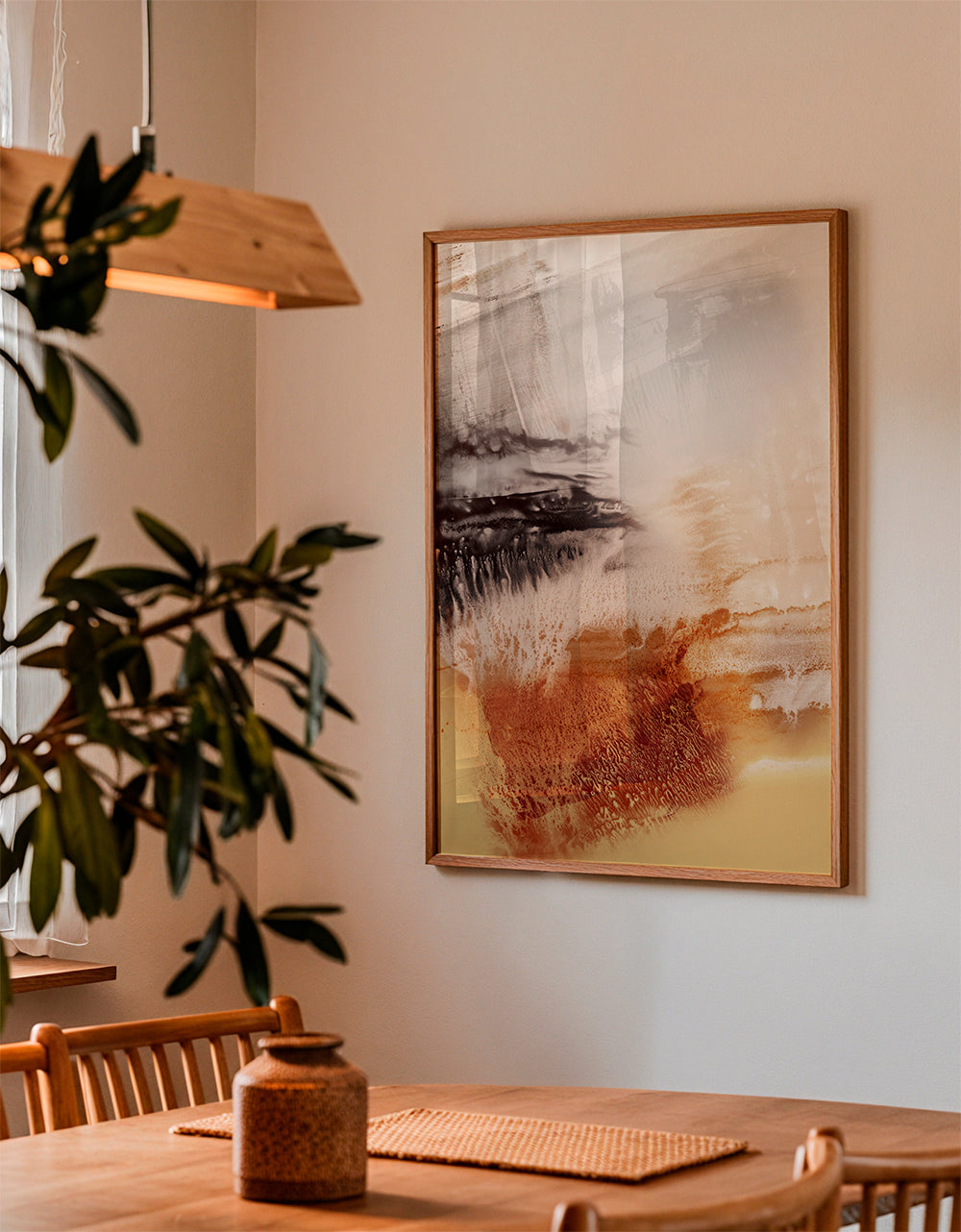 Abstract kunst organische textuur geel en bruin