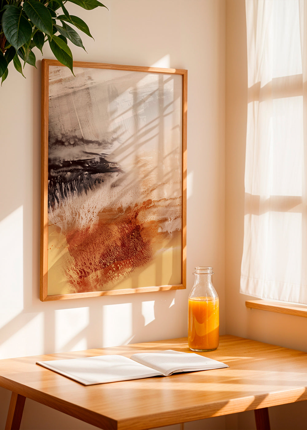 Abstract kunst organische textuur geel en bruin