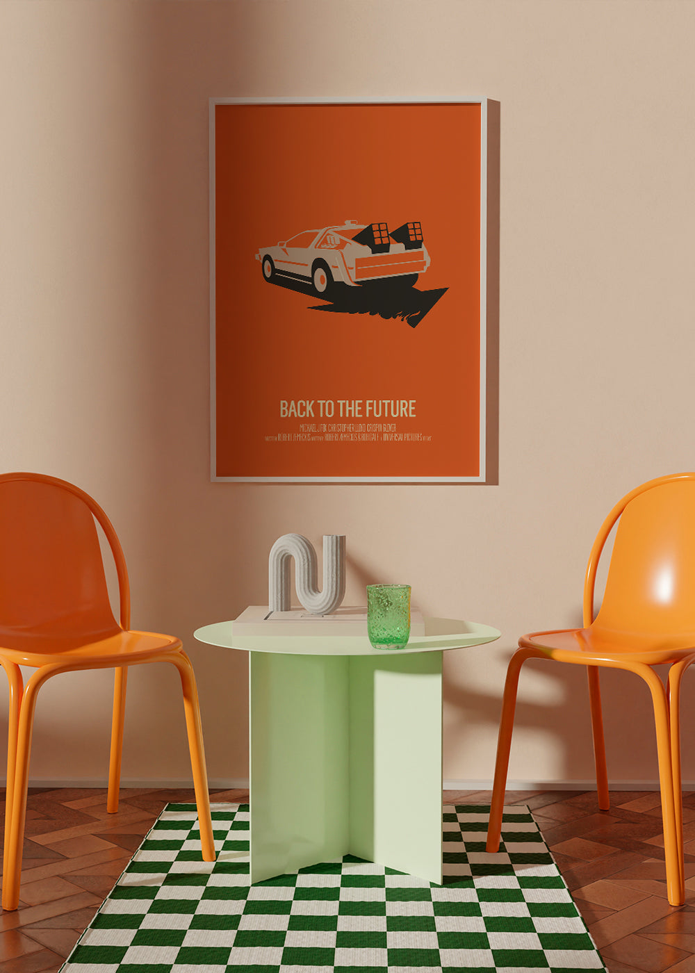 Vintage poster DeLorean oranje