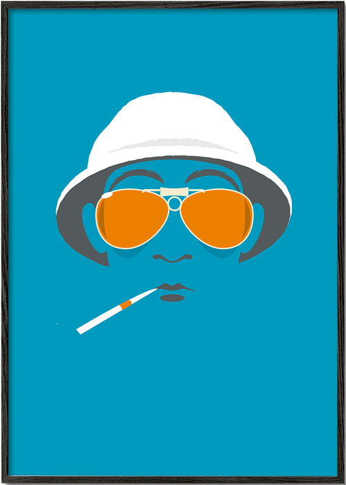 Pop portret illustratie met oranje zonnebril