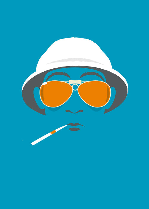 Pop portret illustratie met oranje zonnebril