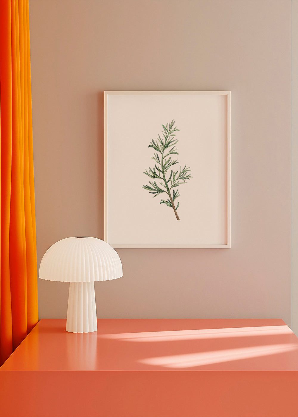 Botanische print: rozemarijn tak aquarel