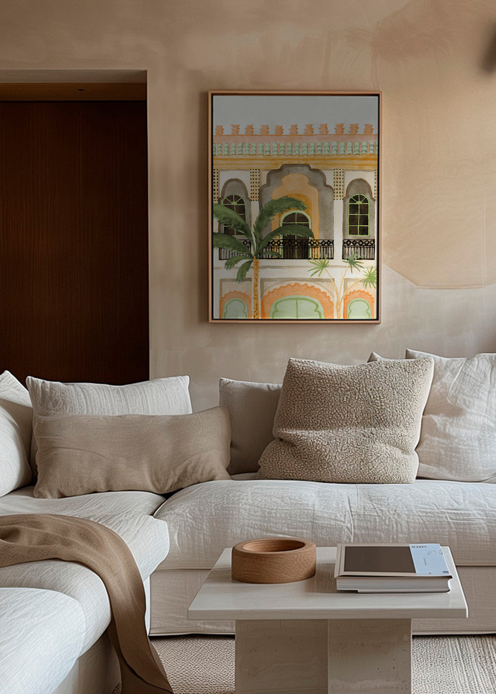 Keuken kunst: riad-gevel in aquarel