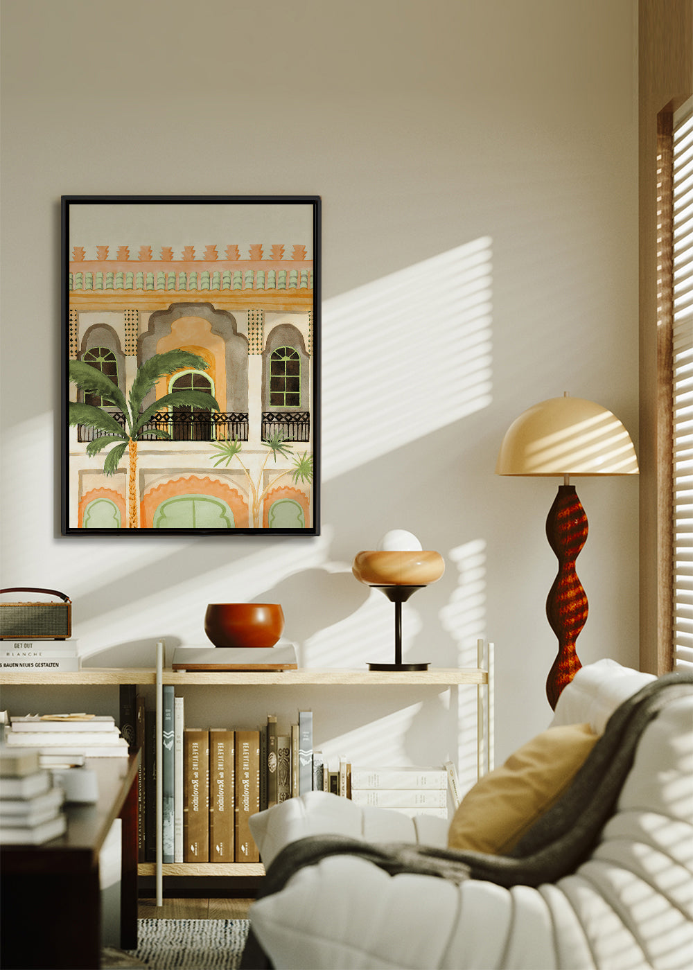 Keuken kunst: riad-gevel in aquarel