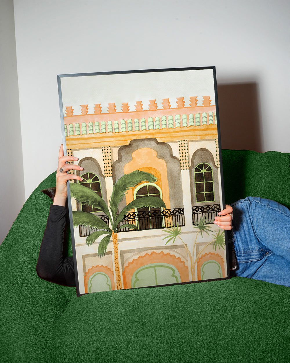 Keuken kunst: riad-gevel in aquarel