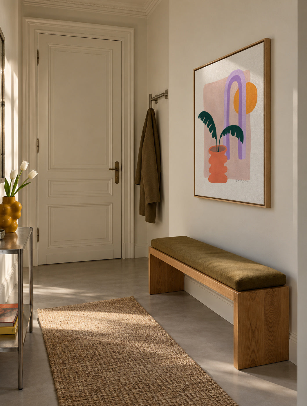 Banana & Sunshine - Framed canvas in an interior