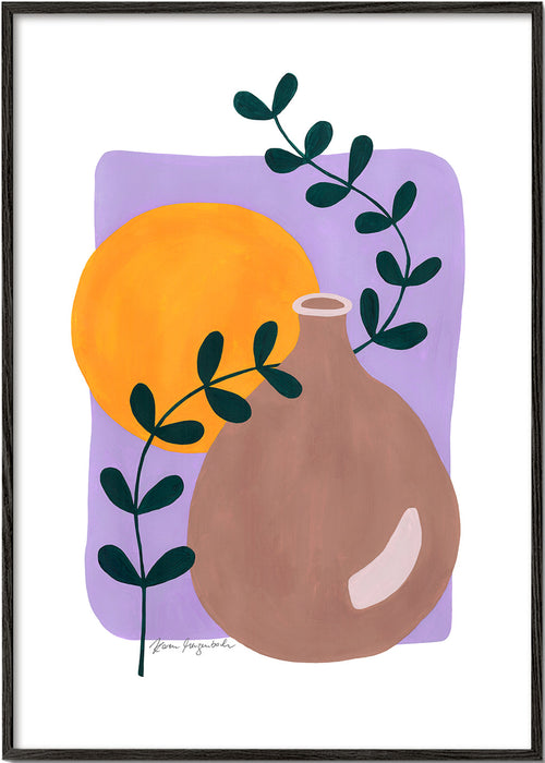 Botanische poster met vaas en tak