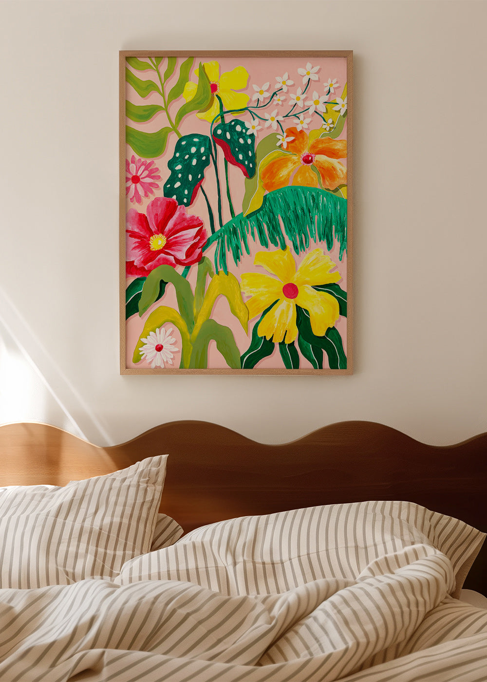 Botanische print met levendige bloemen