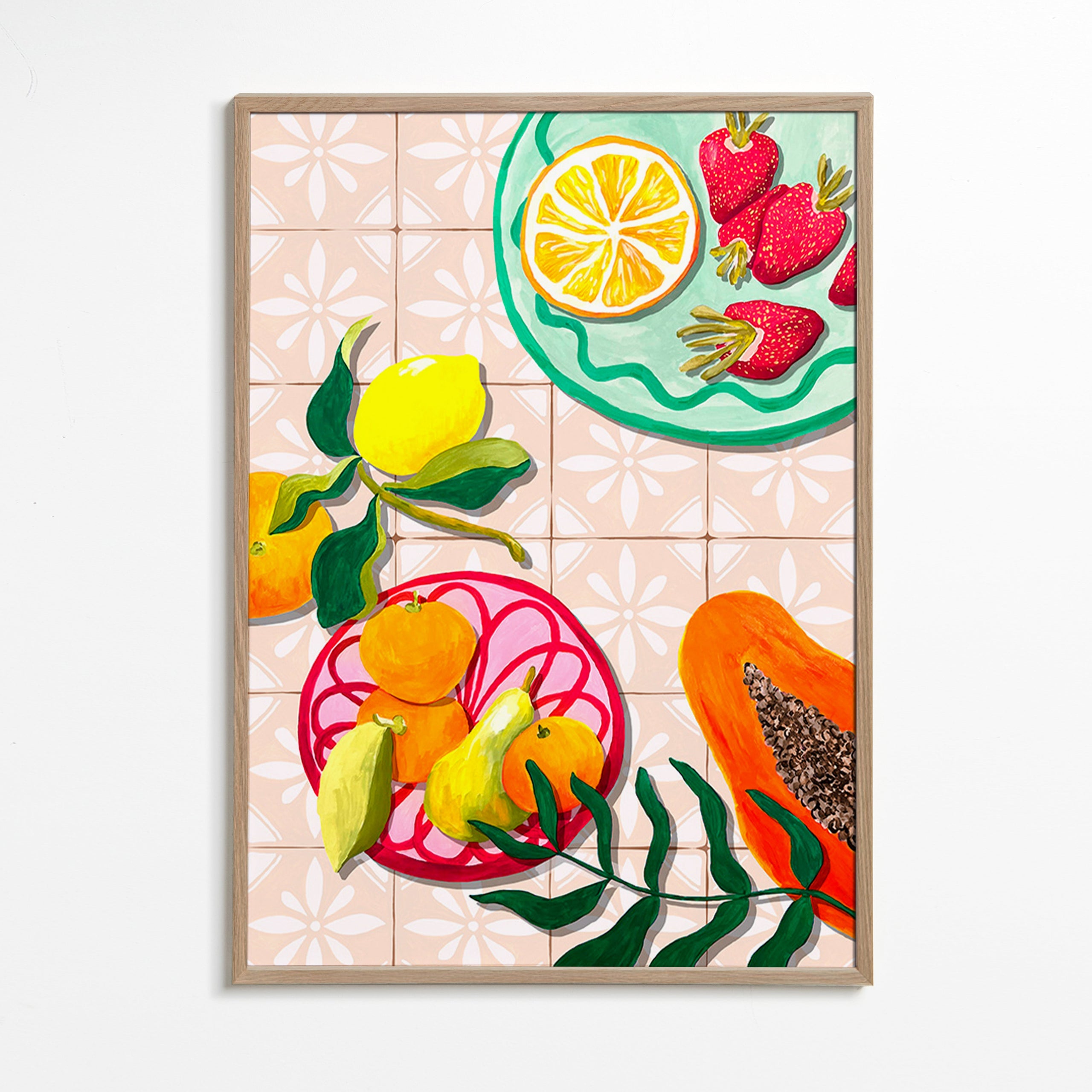 Keuken kunst met fruit en keramiek