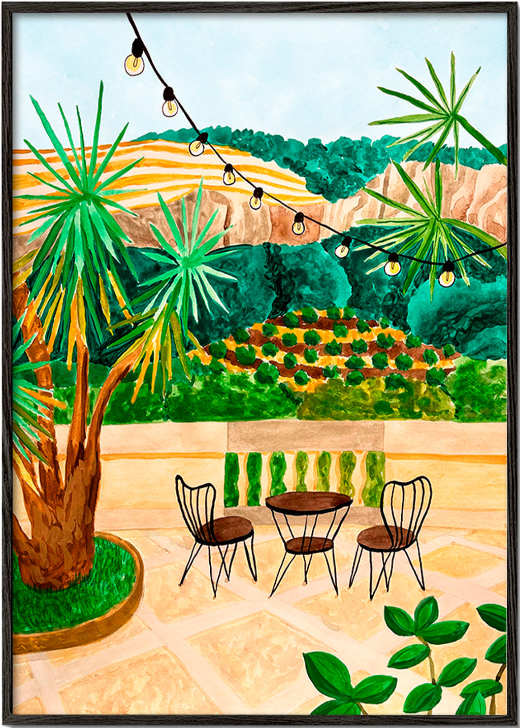 Botanische poster: mediterrane terras