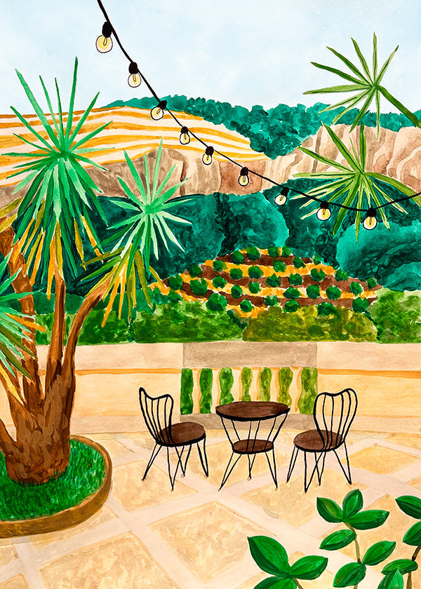 Botanische poster: mediterrane terras