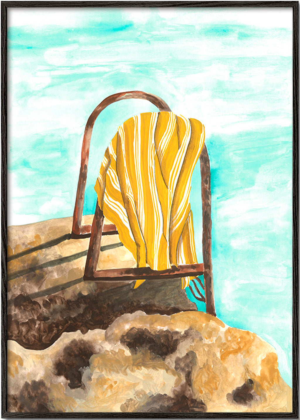 Landschapskunst met ladder en handdoek