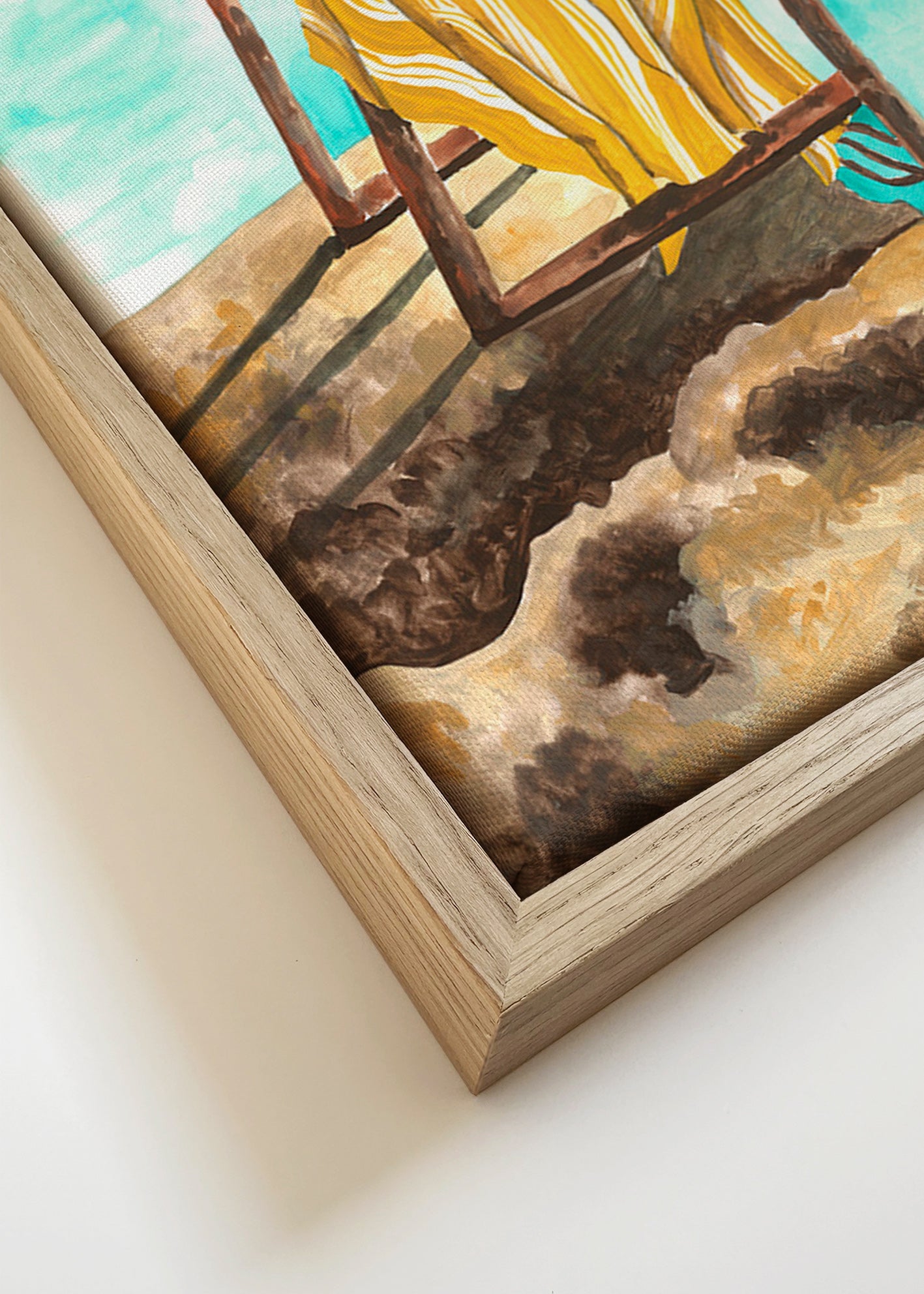 Landschapskunst met ladder en handdoek