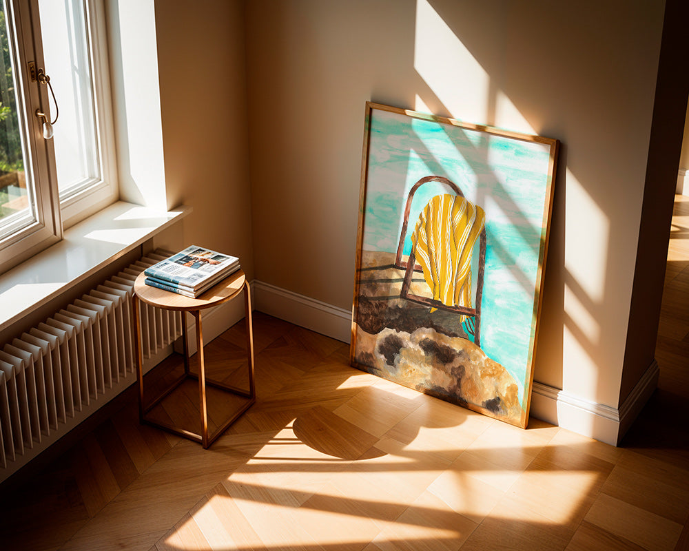 Landschapskunst met ladder en handdoek