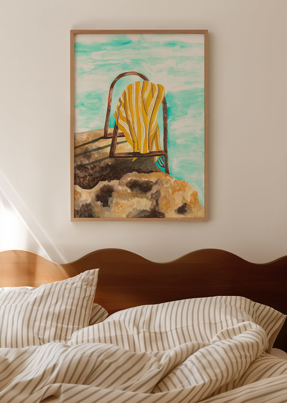 Landschapskunst met ladder en handdoek