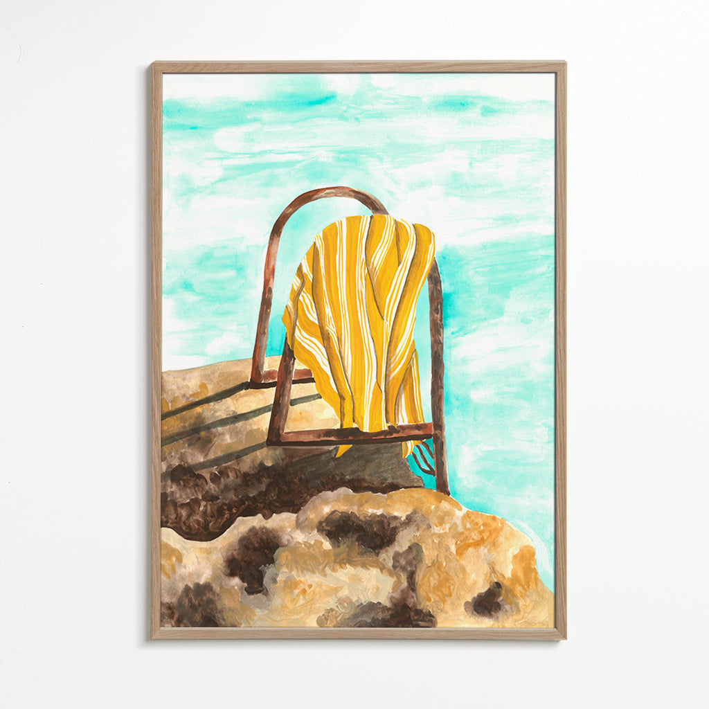 Landschapskunst met ladder en handdoek