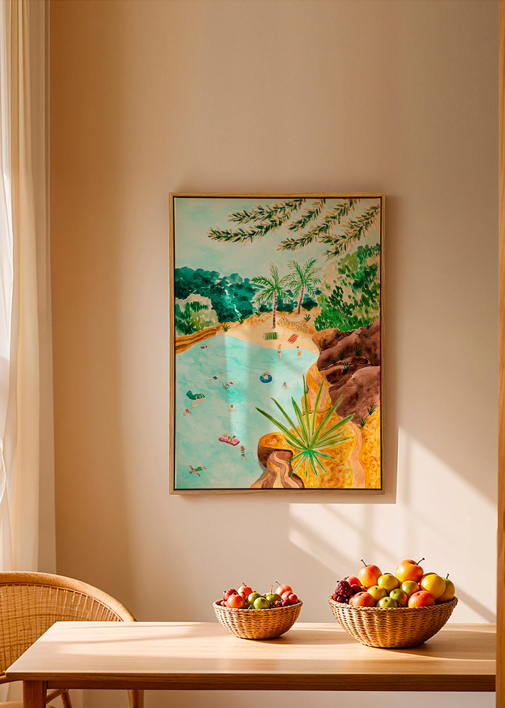 Landschap kunst Kustbaai illustratie