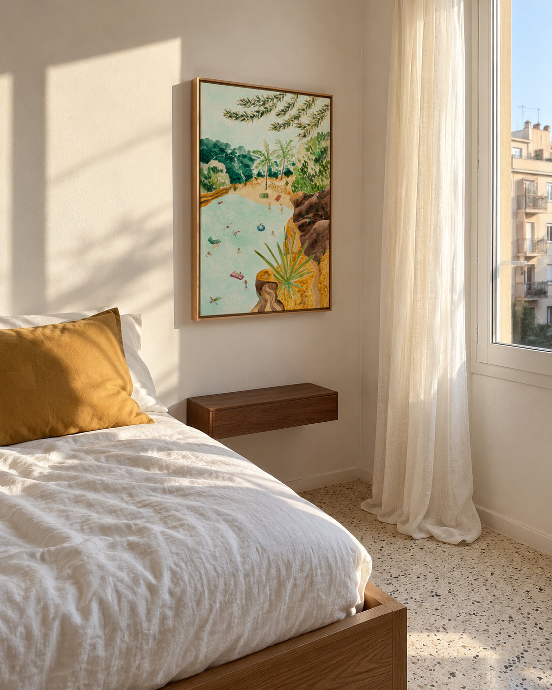 Cala Mallorquina - Framed canvas in an interior