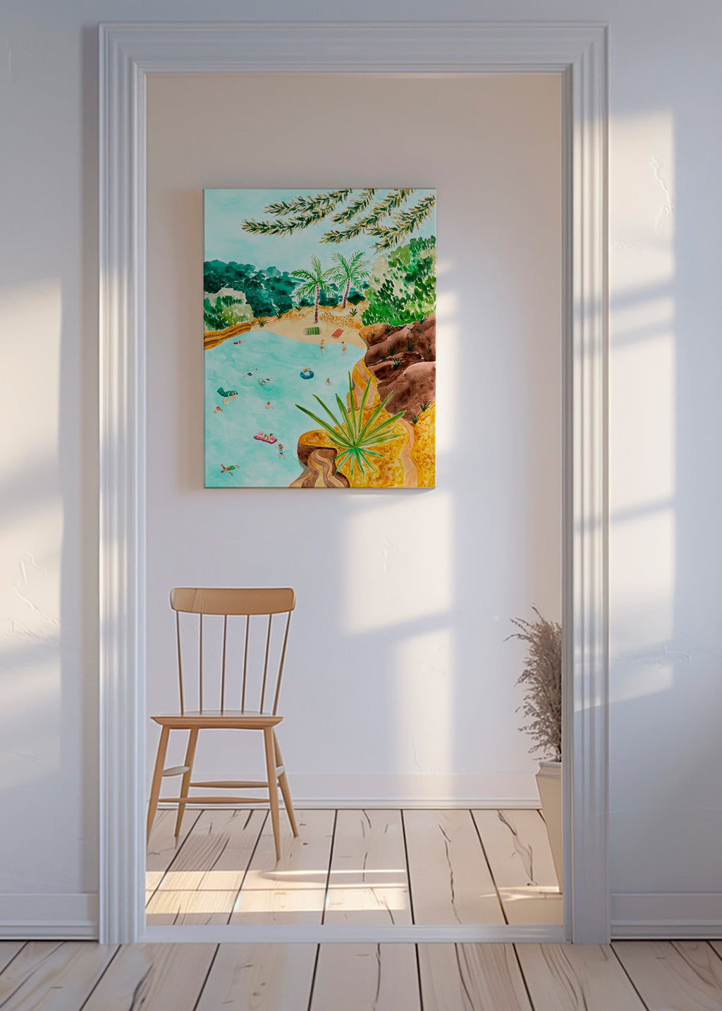 Landschap kunst Kustbaai illustratie