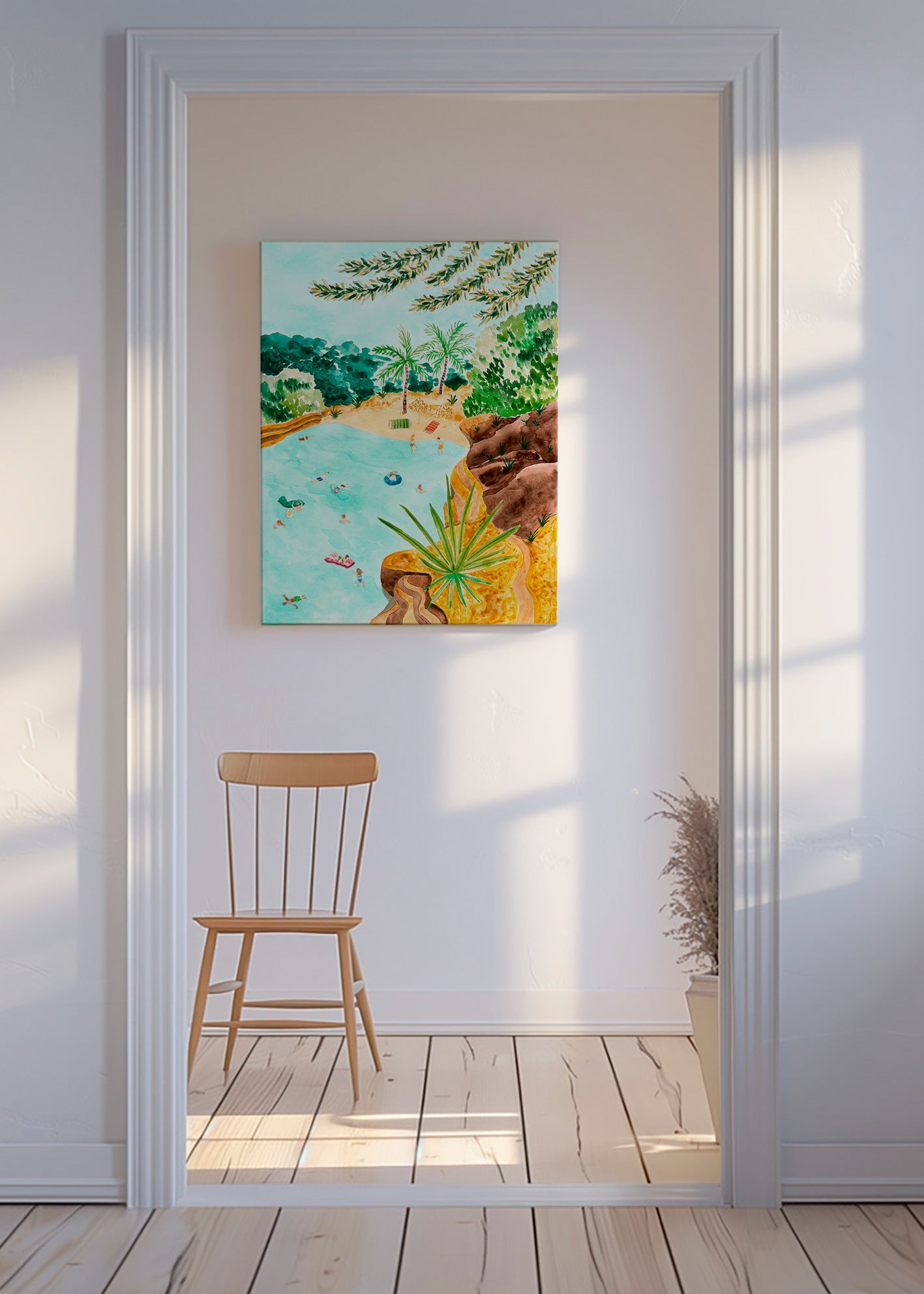 Landschap kunst Kustbaai illustratie
