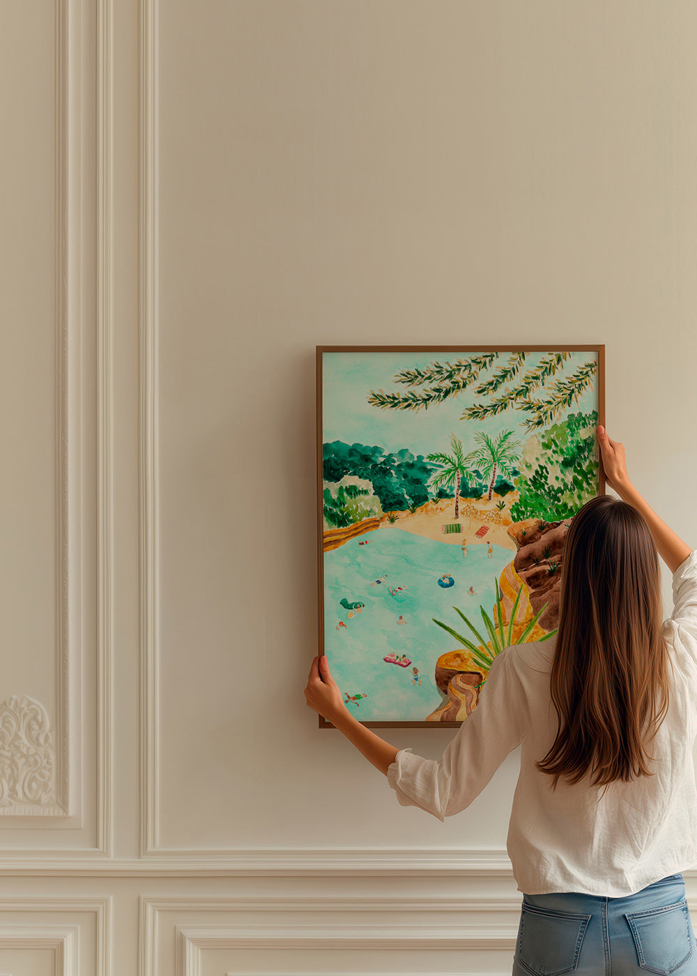 Landschap kunst Kustbaai illustratie