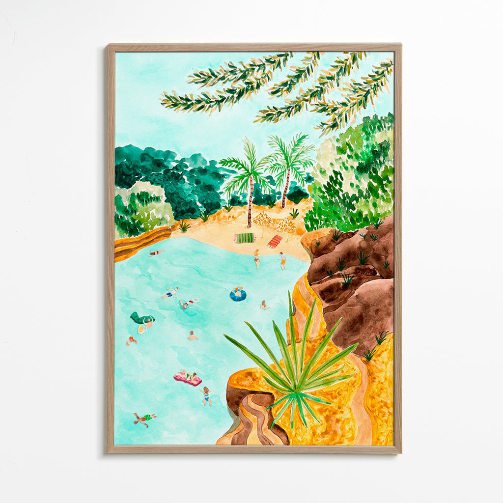 Landschap kunst Kustbaai illustratie