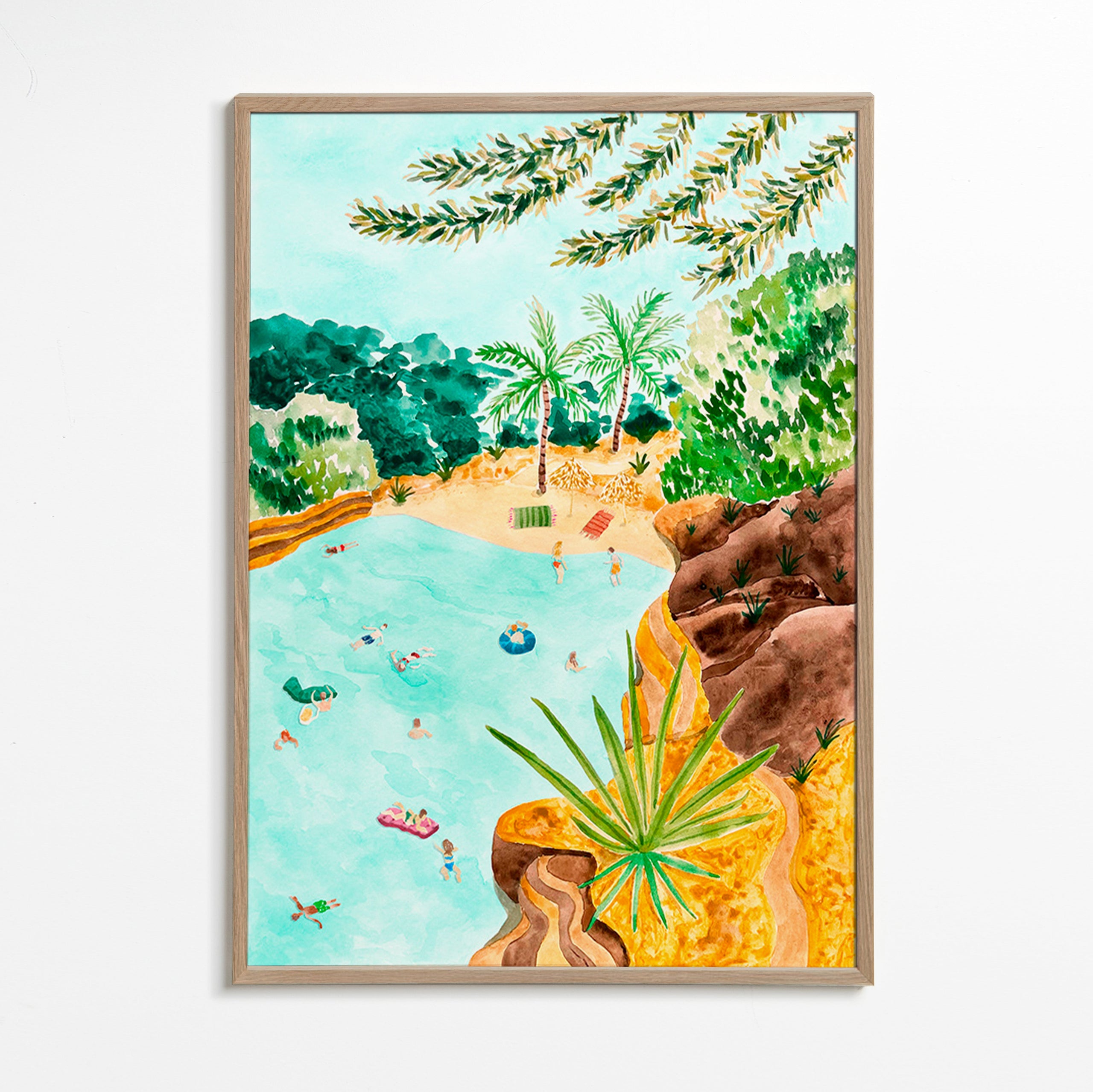 Landschap kunst Kustbaai illustratie