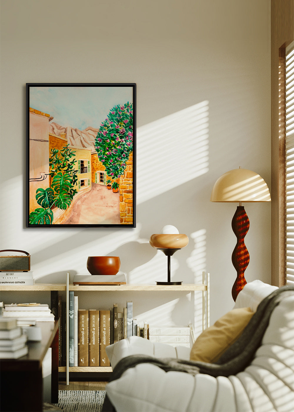Landschap kunst: mediterraan dorpsstraatje