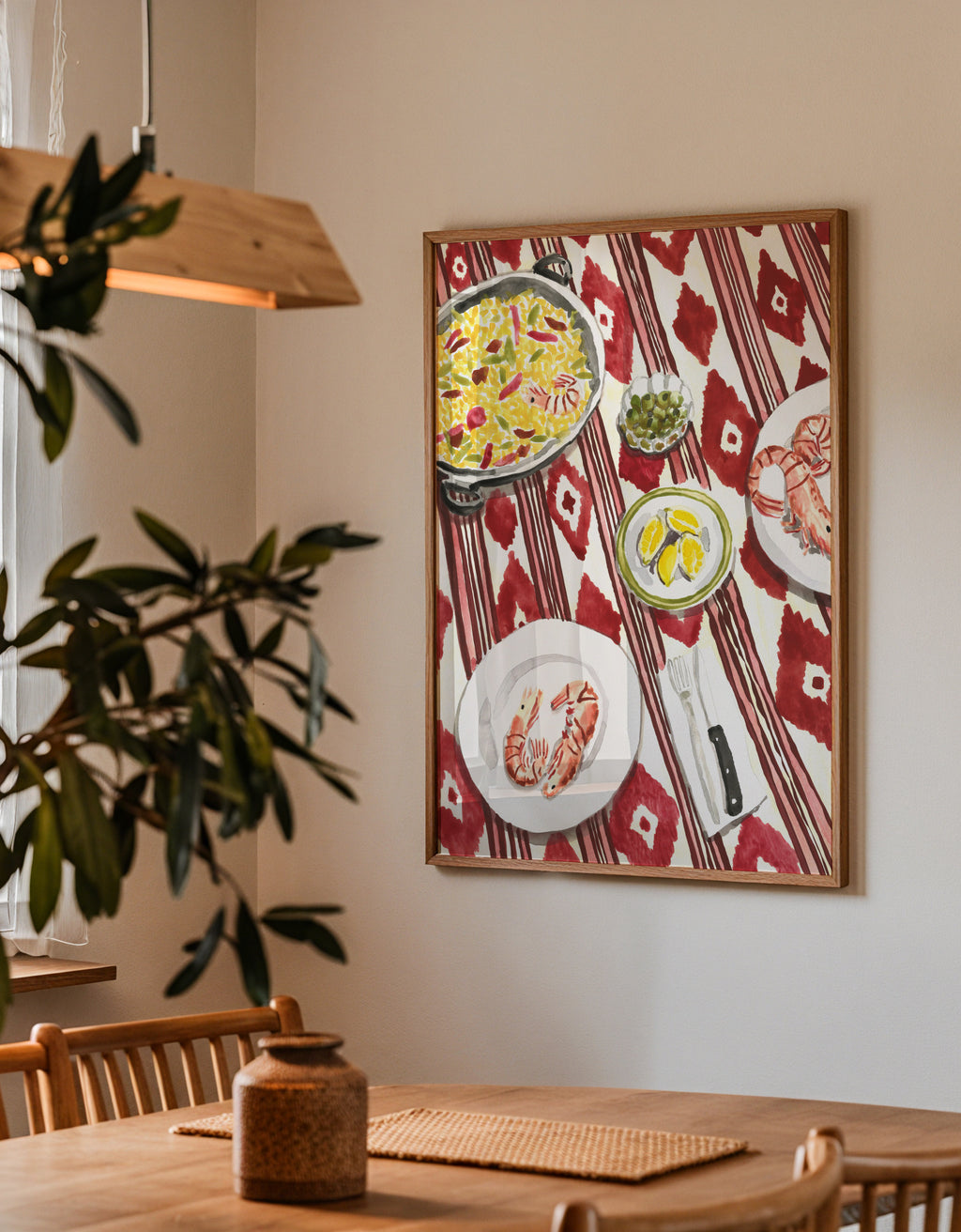 Mediterranean Paella Table - Framed poster detail