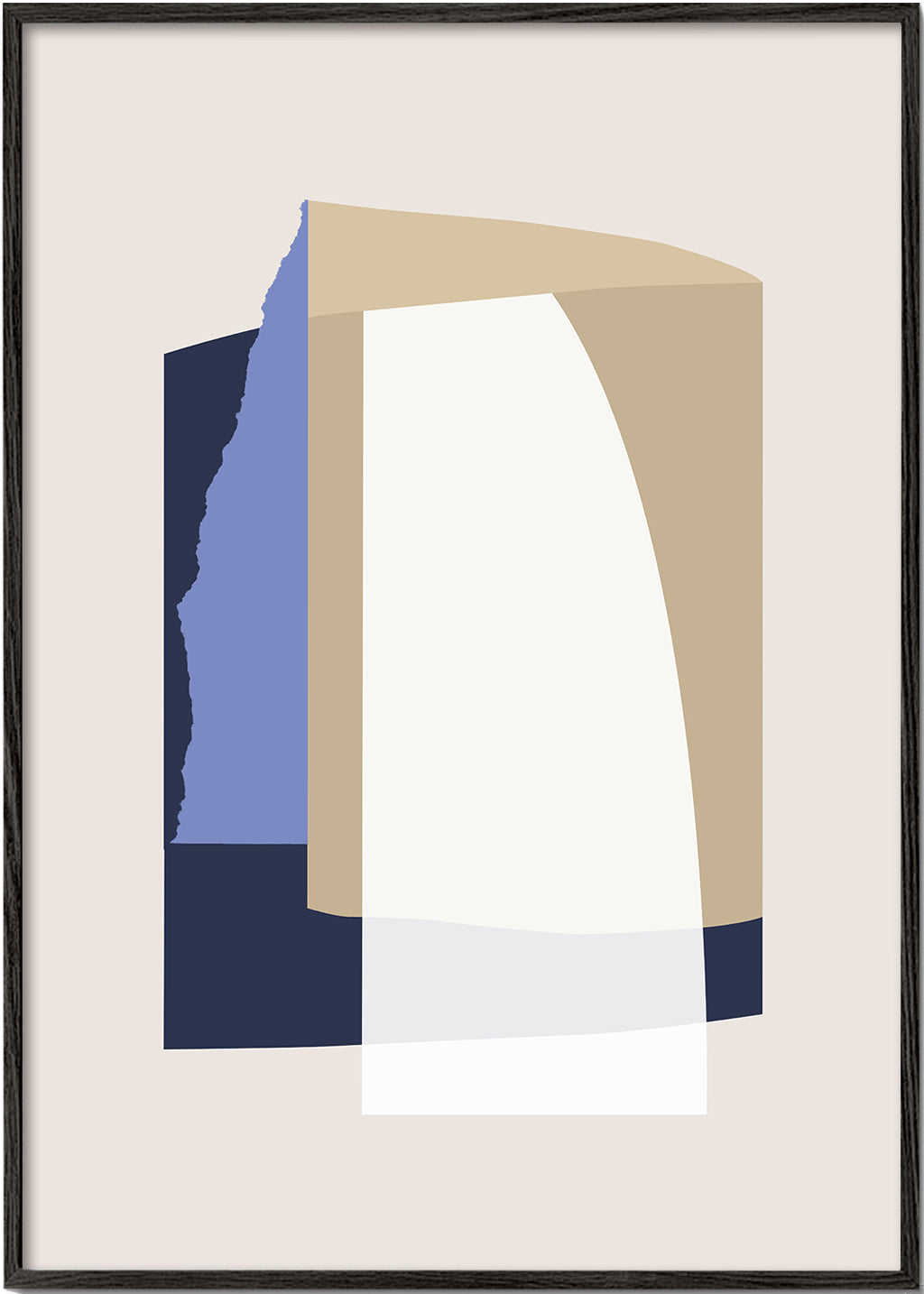 Abstract kunst lagen gebogen beige